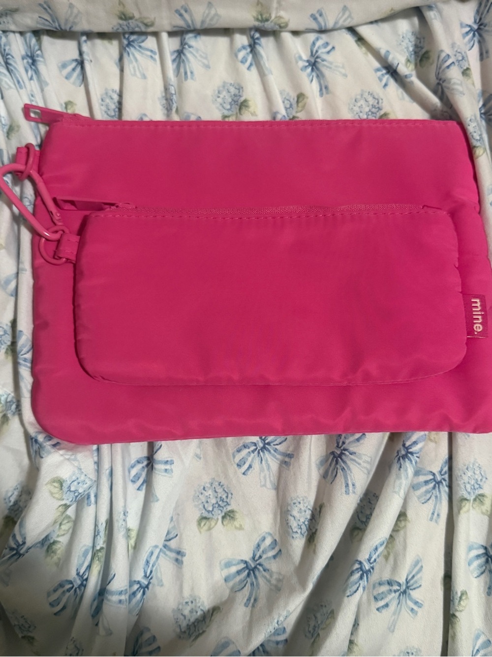 MyTagAlongs Hot Pink Set Of 2 Organizing Pouches With Carabiner